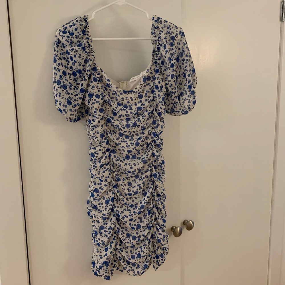 Ruched floral summer dress